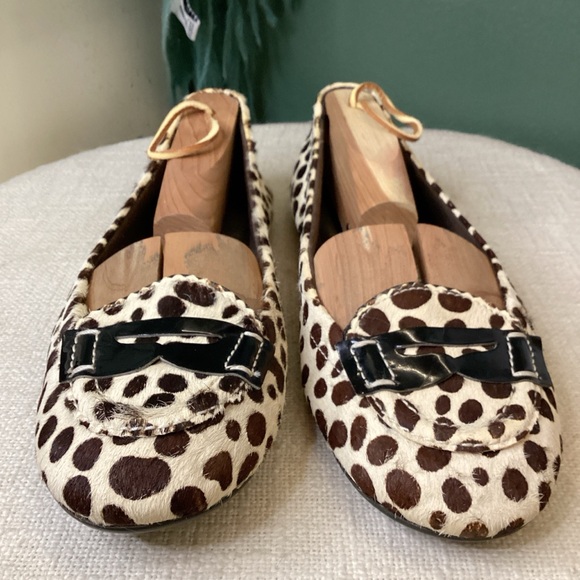 Sperry Brown and Cream Spotted Cheetah Print Ballet Flats - Picture 4 of 6